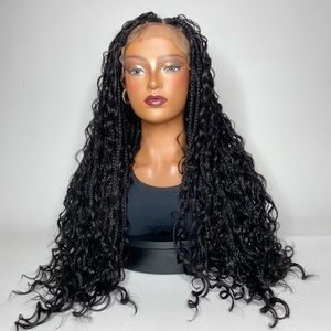 Kehlani| 28” BLACK BOHO BRAIDED FULL LACE WIG